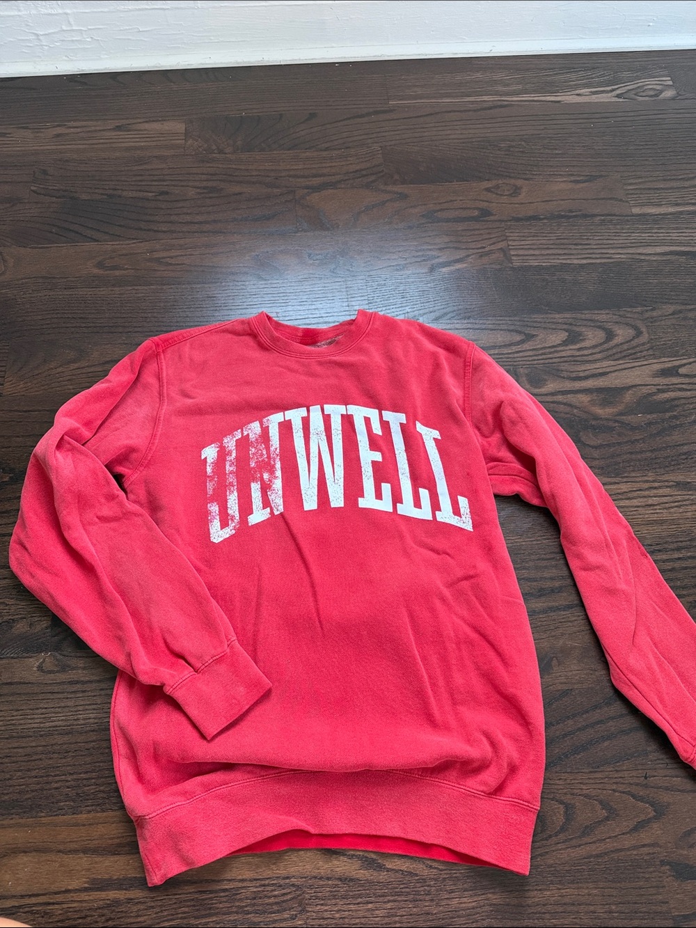 Unisex Red Crewneck Sweatshirt with White Arch Logo